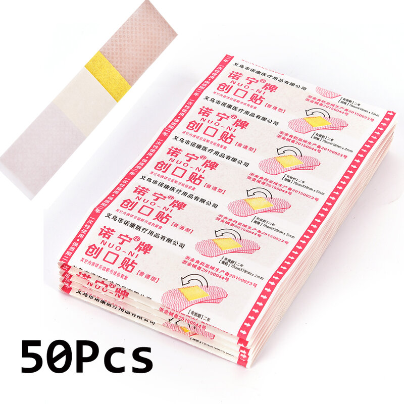 50 Stuks Wegwerp Waterdichte Lijm Bandage Ehbo Ademend Ehbo-kit Medische Hemostatische Stickers Kids/Volwassen
