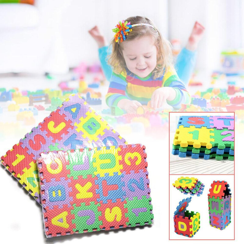36 sztuk/zestaw Unisex Mini dzieci Puzzle zabawki dla dzieci edukacyjne 3D Puzzle alfabet A-Z litery cyfry miękka pianka Mat Rompecabezas