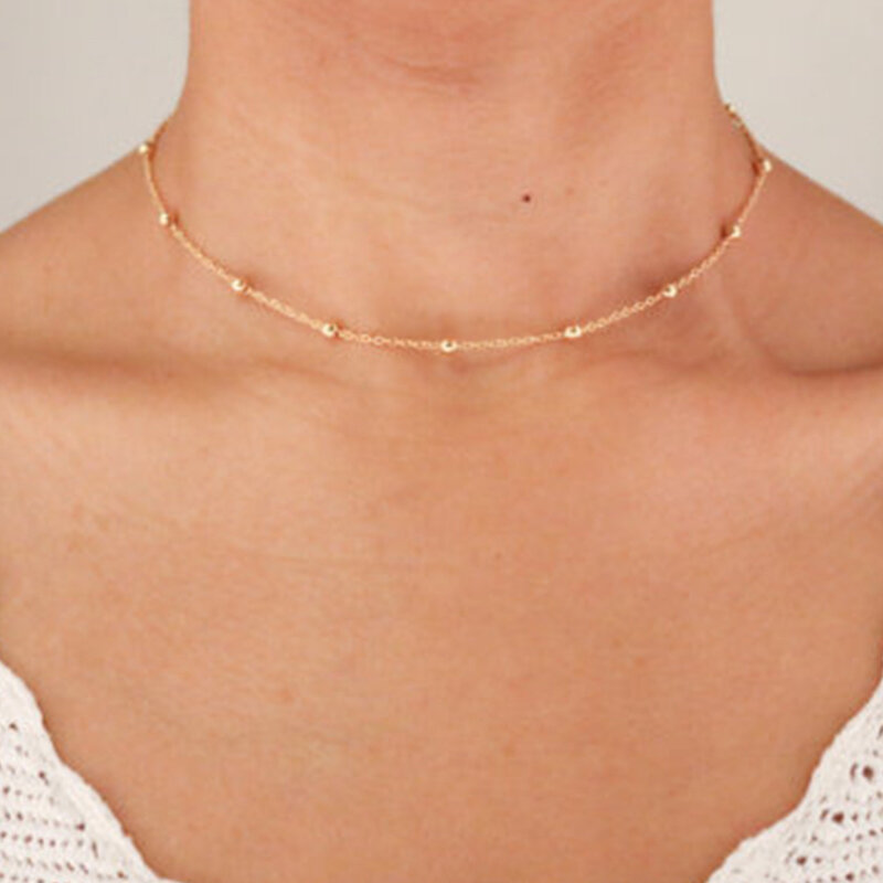 Novo simples superfine mulheres colares de prata ouro bonito 2019 novo curto gargantilhas moda minimalista corrente jóias