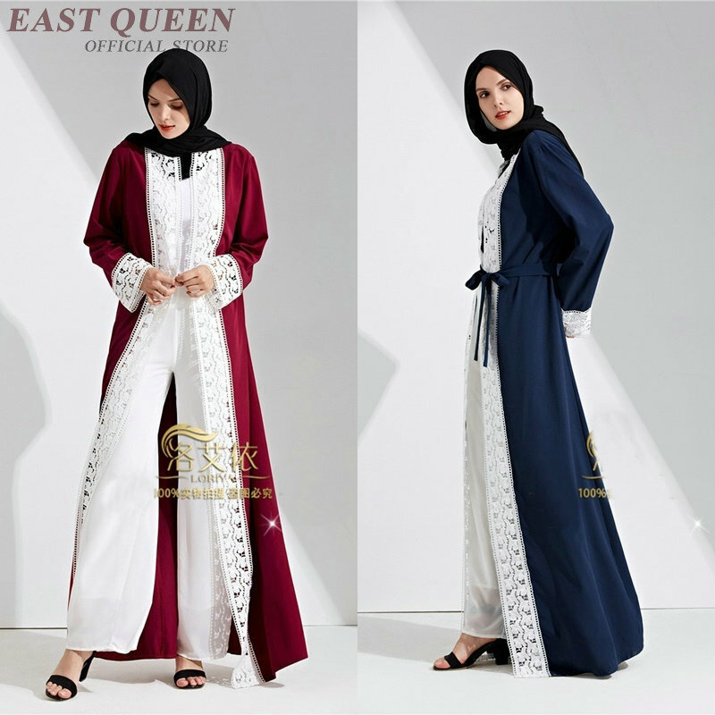 فستان عباية نسائي ، دانتيل ، أكمام طويلة ، أنيق ، تركي ، ضيق ، فستان إسلامي مع حزام ، DD283 F