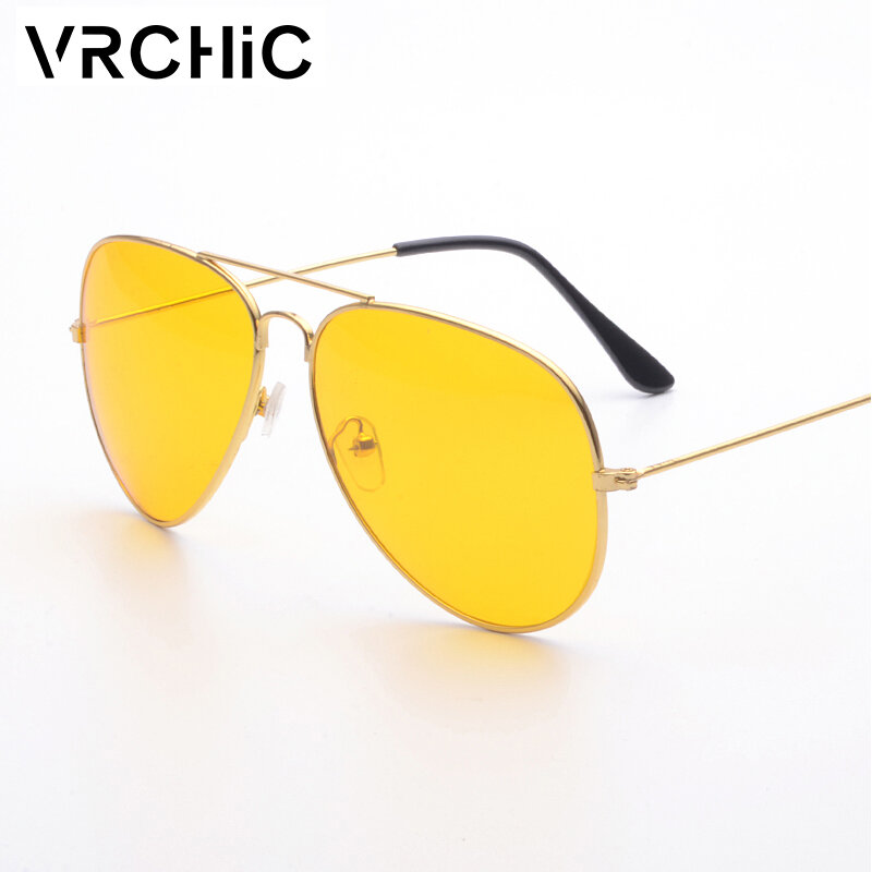 VRCHIC 2019 gafas de sol de moda piloto gafas de visión amarillo, lente roja de conducción para la seguridad de las mujeres Anti deslumbramiento gafas Unisex