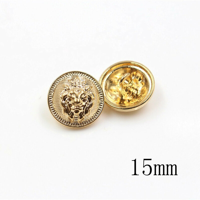 10 pz/lotto testa di Leone in metallo Oro pulsante per abbigliamento cappotto del maglione decorazione bottoni della camicia accessori FAI DA TE JS-0239