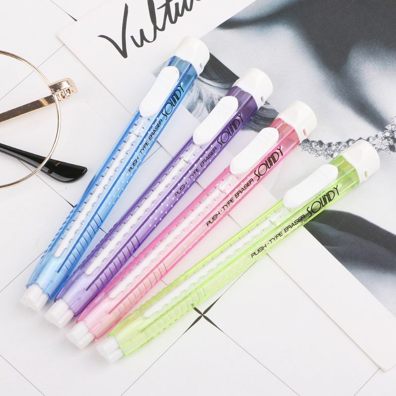 Creative Mechanical Pen Shape Eraser Rubber Retractable Stationery School Supplies Student Kids Gift Toy