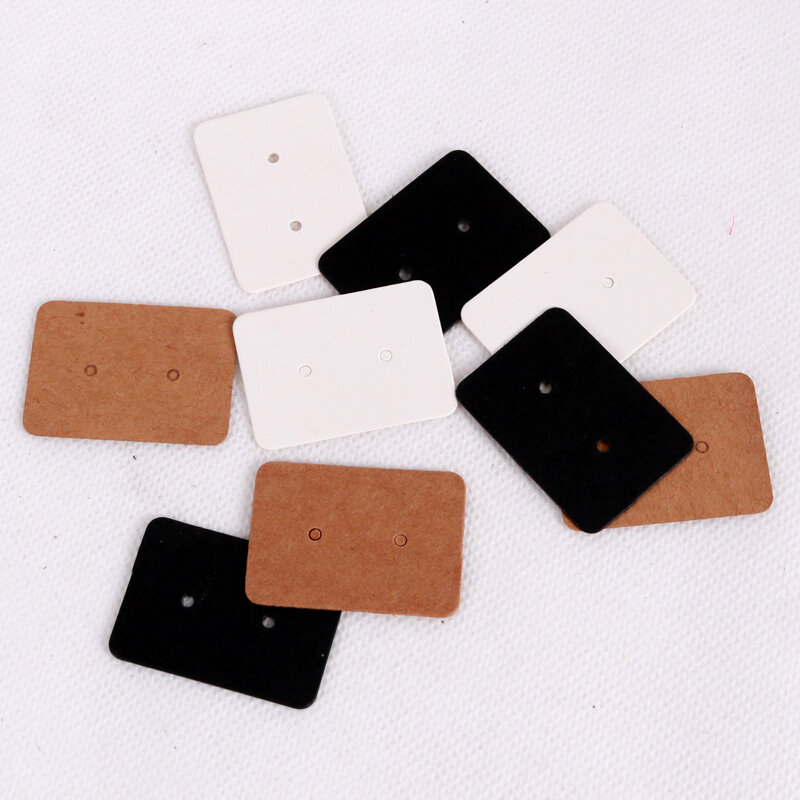Tarjetas de pendiente de papel Kraft en blanco, 100x2,5 cm, etiqueta colgante para exhibición de joyería, tarjetas de tachuelas para oreja, etiqueta de recuerdo, Color blanco, negro y marrón, 3,5 Uds.