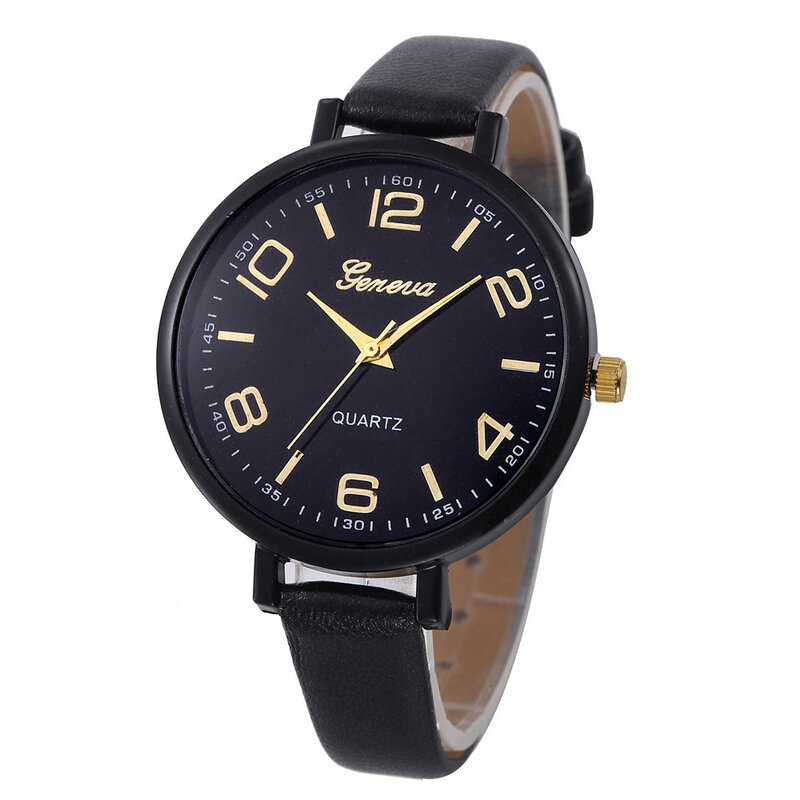 Genewa na co dzień warcaby Faux skórzane zegarek kwarcowy analogowy zegarek na rękę luksusowe pulseira relogio feminino panie kobiety zegarki Reloj Mujer