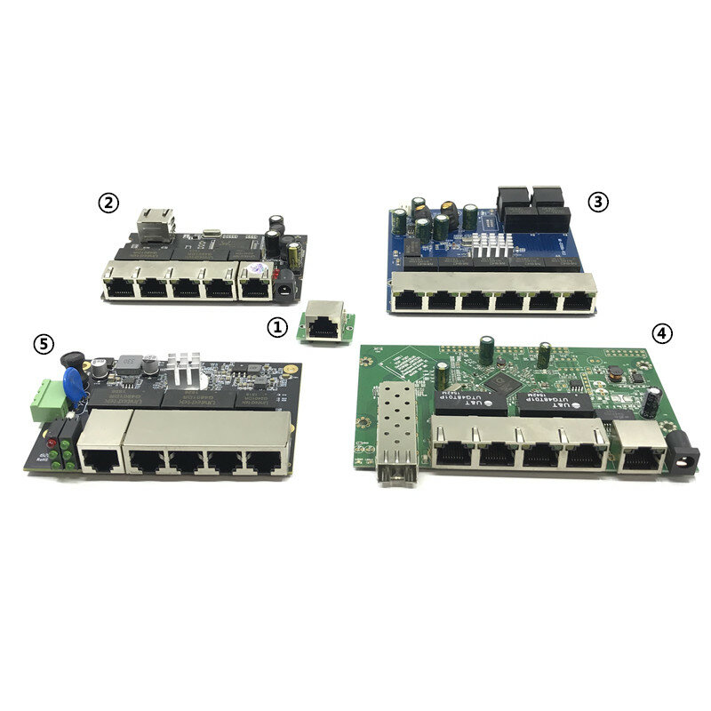 Module de commutation Ethernet industriel, 5/6/8 Ports non traités, 10/100/1000mbps, OEM, détection automatique, Ports PCBA, carte mère OEM