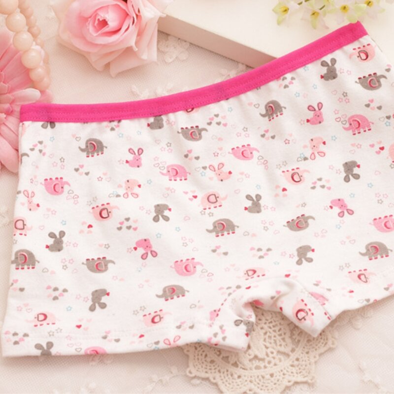 Culottes 100% coton à motifs de dessin animé pour fille, sous-vêtements courts, 4 pièces/lot