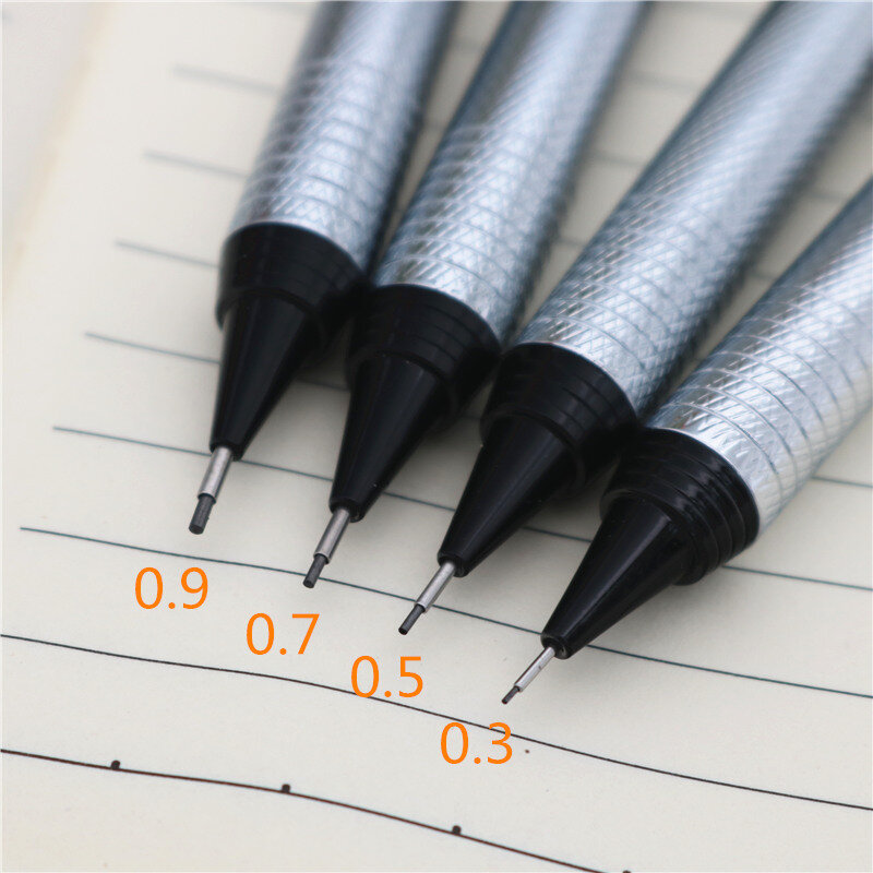 جودة عالية معدنية كاملة ZD125 الميكانيكية قلم رصاص 0.3 0.5 0.7 0.9 مللي متر المهنية الرسم تصميم اللوحة التلقائي قلم رصاص