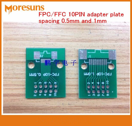 Fast Free Ship 20pcs/lot FPC10p pinboard FFC turn 2.54mm DIP TFT LCD socket 1mm 0.5mm spacing double-sided adapter plate