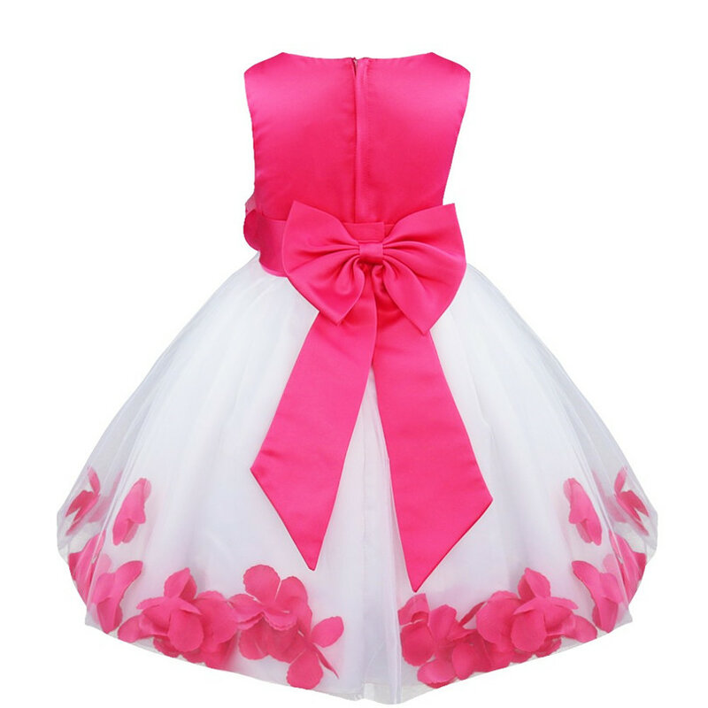 TiaoBug-Vestido Elegante Pétalas das Meninas, Vestidos Infantis, Concurso, Vestido Formal Flower Girl, Vestidos de Casamento