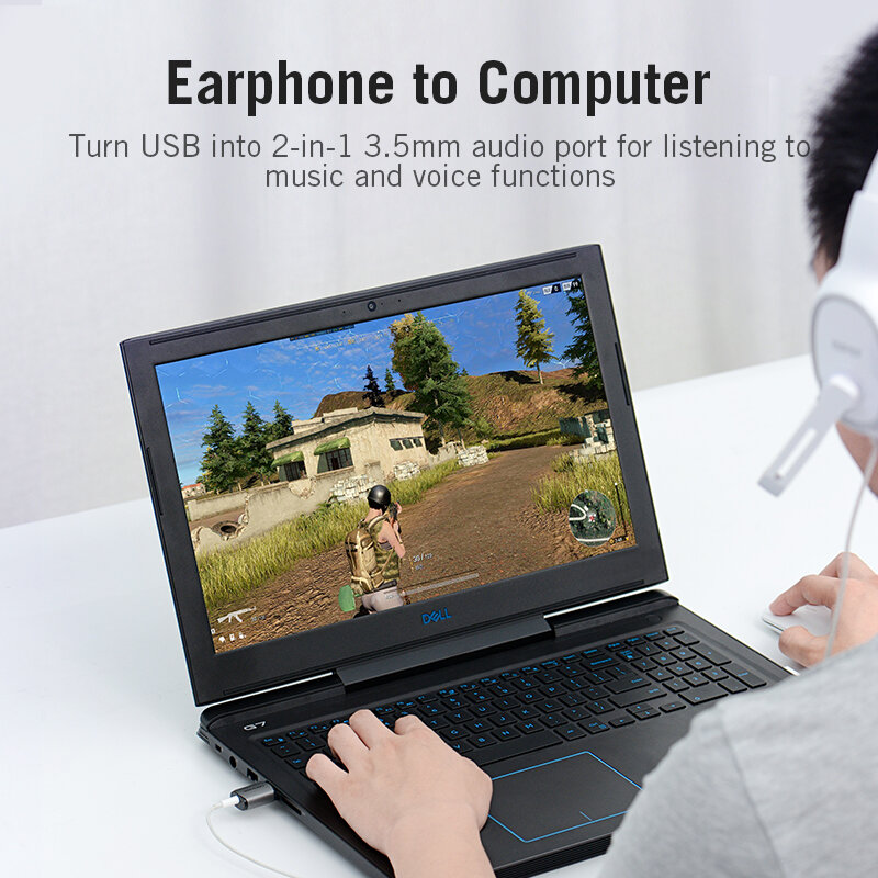 Vention USB Kartu Suara Eksternal USB Antarmuka Audio Sound Card Adaptor 3.5 Mm untuk Laptop PS4 Headset Suara Kartu USB