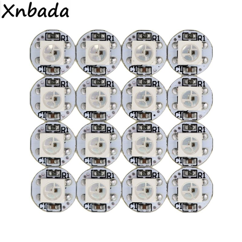 Puce LED RVB avec dissipateur thermique, PCB noir et blanc, DC5V, WS2812B, WS2812, 4 broches, 5050SMD, WS2811 IC, 10-1000 pièces