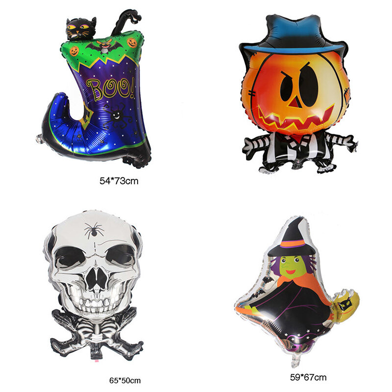 Halloween Pumpkin Witch Pirate Foil Balloon Halloween Party Decoration Supplies 6 Styles