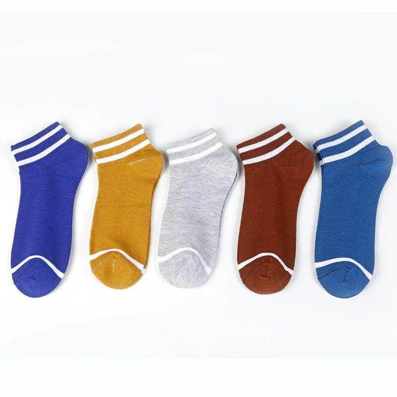 5 Pairs/lot Cotton Socks Men Harajuku Breathable Comfort Boat Invisible Low Cut Socks Four Seasons Short Socks