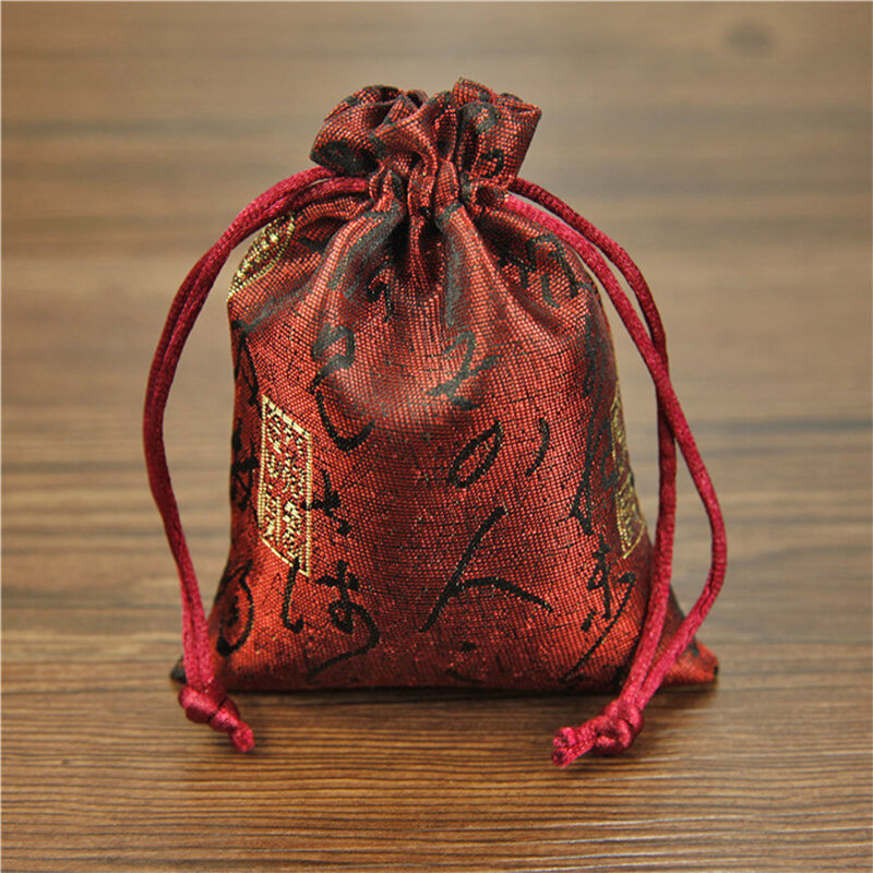 Silk Drawstring Jóias Organizador Pouch, Satin Natal Wedding Gift Bag, Colar Pulseira Comb Embalagem, 9x12cm, 10x14cm, 20Pcs
