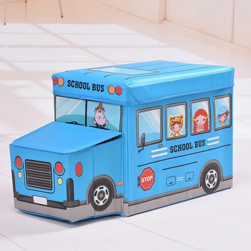 Cartoon Auto Vormige Opslag Kruk Kinderen Kleding Speelgoed Dozen Opslag Container Voet Kruk Kids Woonkamer Decoratieve Meubels