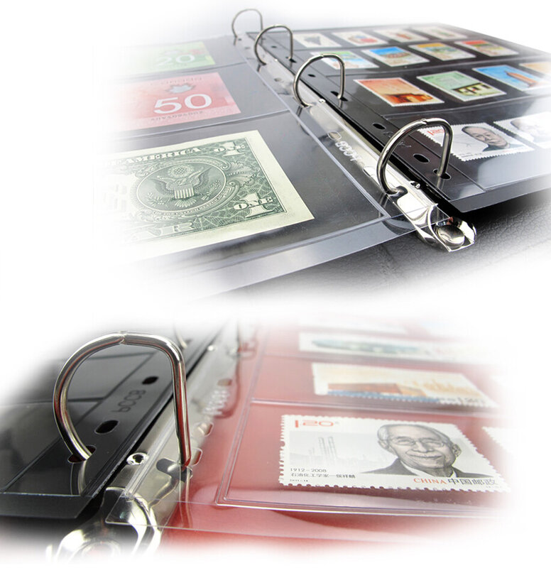 10 timbri linee griglia PVC trasparente pagina dell'album di francobolli a fogli mobili titolari di francobolli non inclusi copertina PCCB