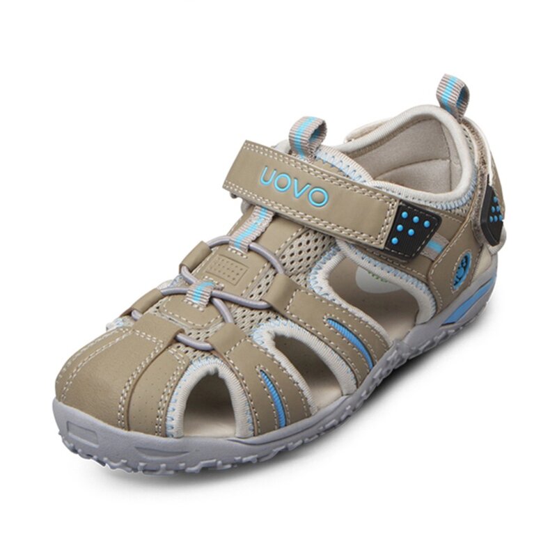 Брендовая летняя пляжная обувь UOVO 2024, детские сандалии с закрытым носком для малышей, детская модная дизайнерская обувь для мальчиков и девочек #24-38