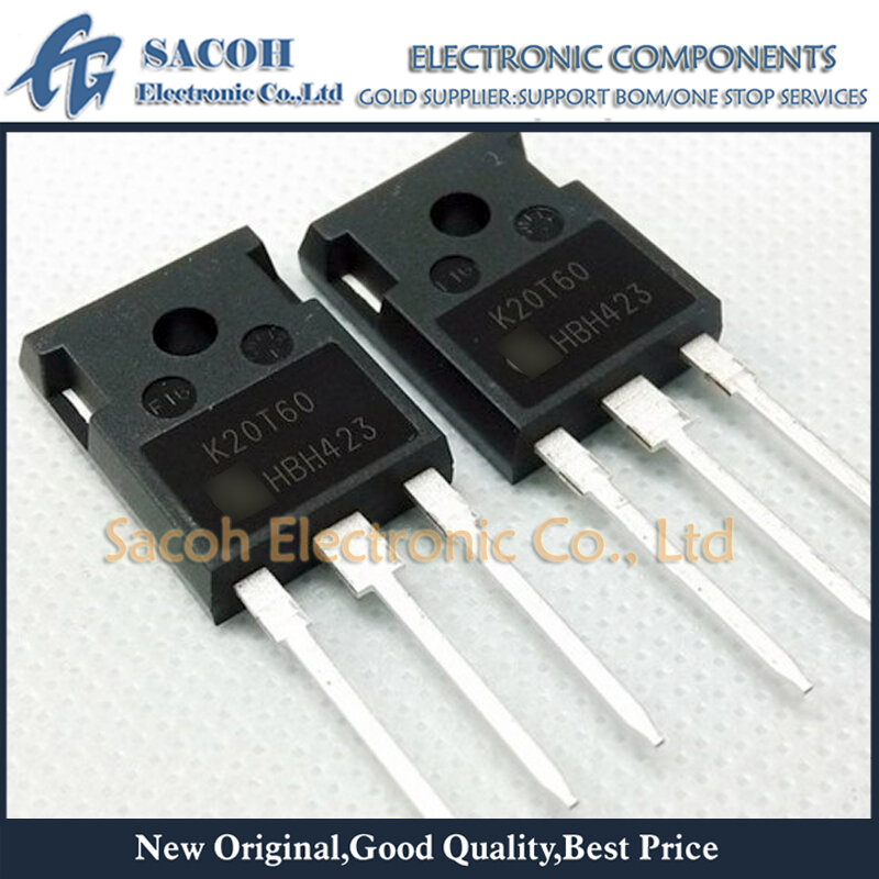 Transistor IGBT de potencia, dispositivo Original, IKW20N60T, K20T60 o SKW20N60, K20N60, 20N60 a-247, 20A, 600V, 10 unidades por lote, nuevo