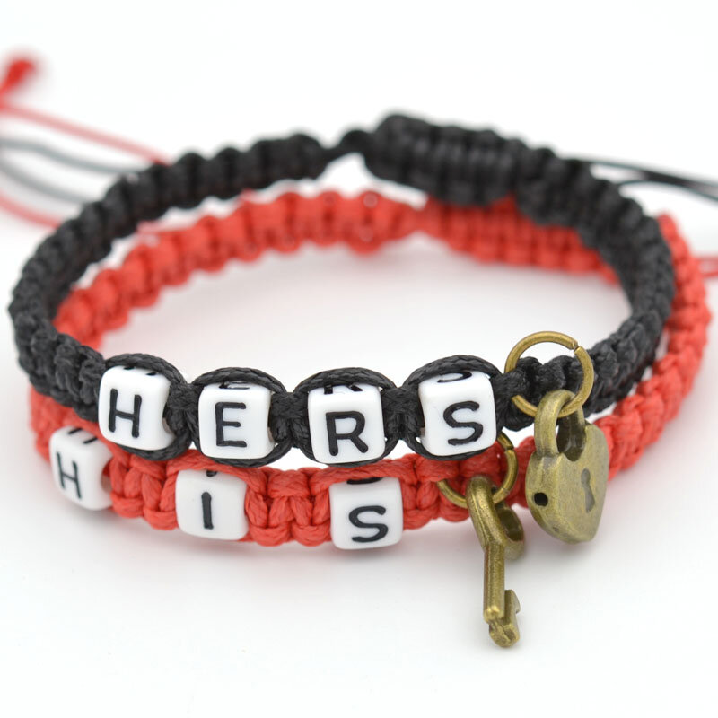 Wholesale Hot Sale Charm Fine Gift Key Lock His Hers Personalized Camisetas Mujer Couples Lovers Bracelet