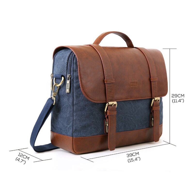 Сумка для ноутбука ECOSUSI, 15,6 дюйма, мужская сумка на плечо, портфель, мужская сумка из искусственной кожи, новый модный бренд, мужская сумка-ме...