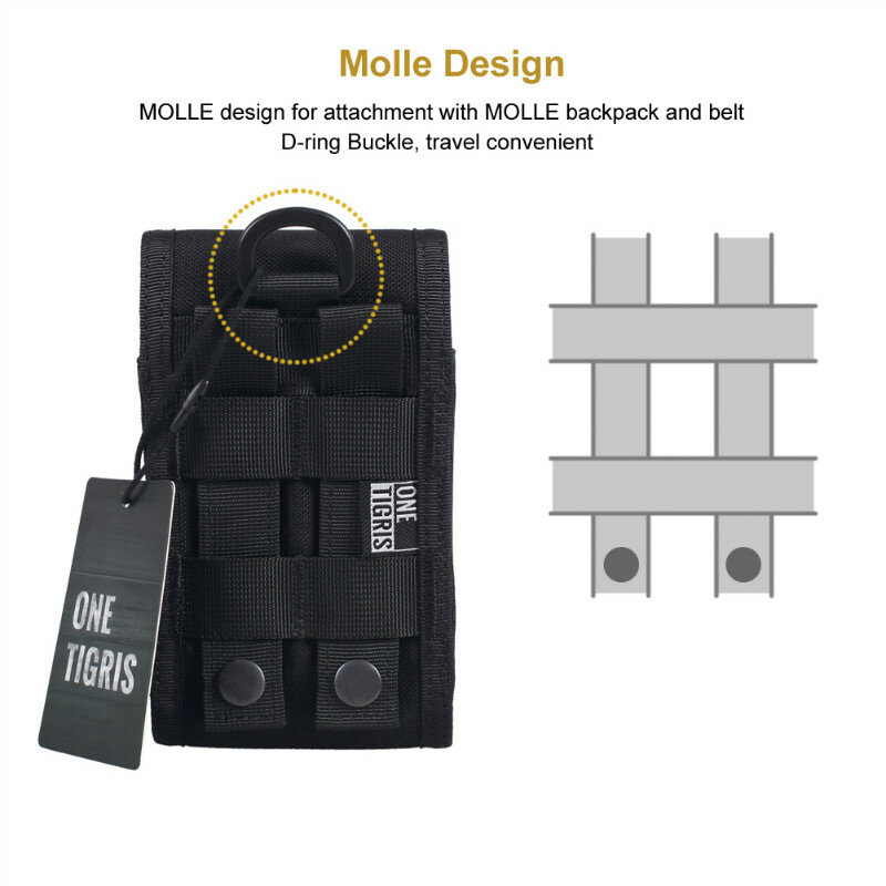 OneTigris-riñonera de caza táctica MOLLE, bolsa de soporte para teléfono inteligente para iPhone 6s SE, iPhone 6 Plus, 8Plus, X
