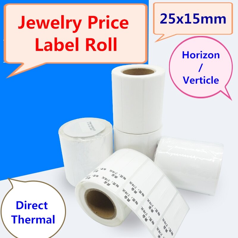 Sieraden Sticker Roll Voor Directe Thermische Label Printer1 Roll500pcsZebra Compatibel Display Prijs