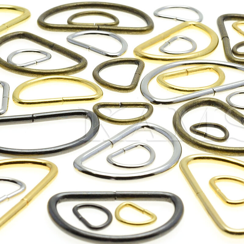 10pcs/pack D Ring Metal Ring Metal Clasp Belt Buckle Leather hardware bra hook Package accessories Webbing 10mm-38mm