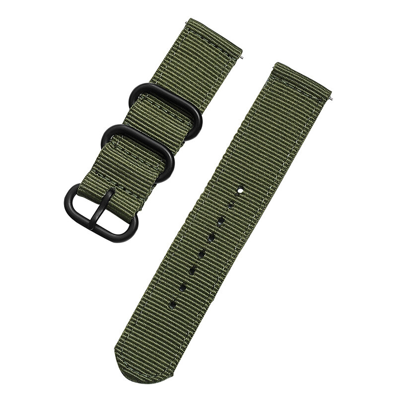 Bracelets de montre en Nylon sport vert Amry 22mm bracelet 20mm pour Samsung Gear S3 Frontier S2 bandes universelles générales classiques