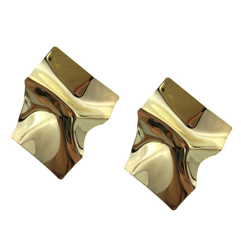 Серьги-гвоздики UKMOC неправильной формы женские, геометрические эффектные ювелирные украшения золотого и серебряного цвета