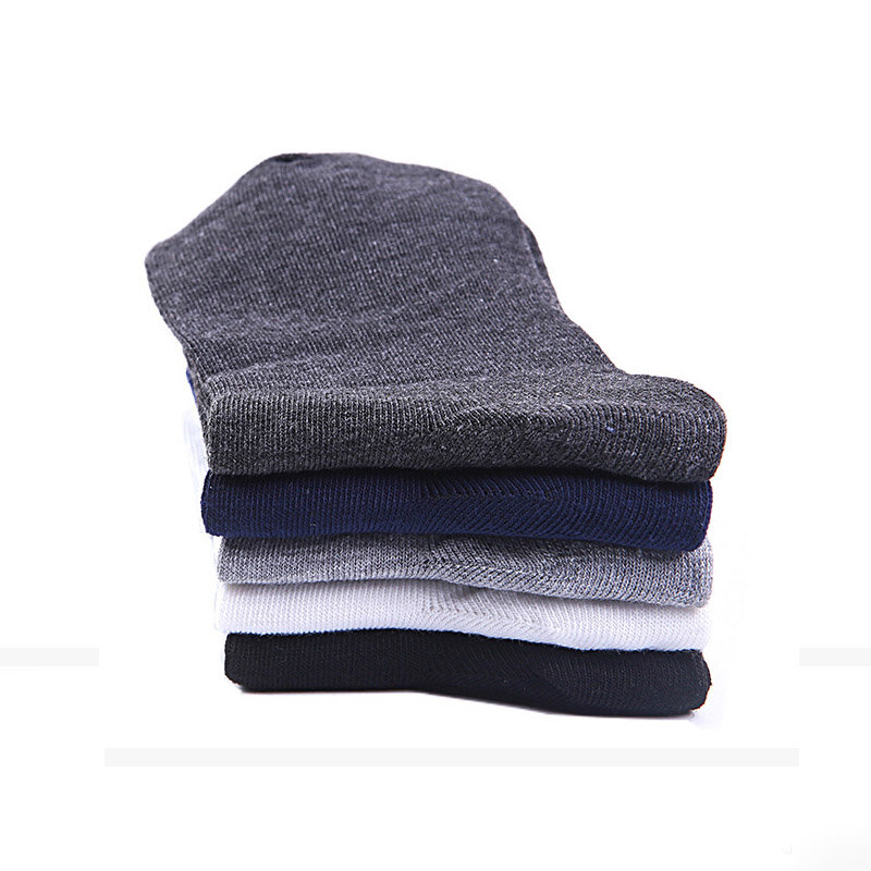 Calcetines de algodón de Nano plata para hombre, calcetín informal antibacteriano, desodorante, novedad, 5 pares, otoño e invierno, 2019