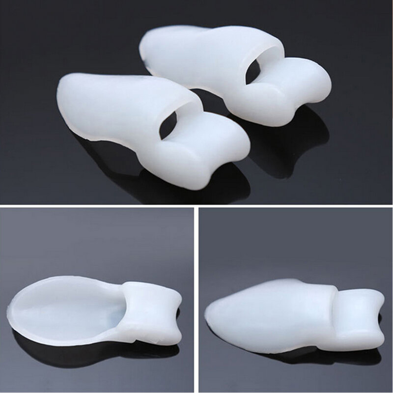2Pcs Silicone Toe Separator Bunion Splint Hallux Valgus Orthosis Correction Overlapping Spreader Foot Protector Inserts