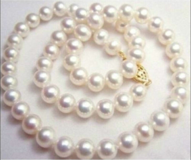 Nuevo collar de perlas AAA +, 9-10MM, blanco NATURAL del Mar del Sur, 32 pulgadas