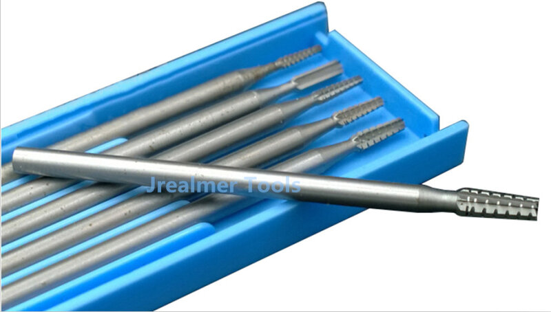 Jrealmer-fresa rotativa de carboneto de tungstênio, haste de 2.35mm, 0.6 a 2.3mm, ferramenta rotativa de 6 tamanhos
