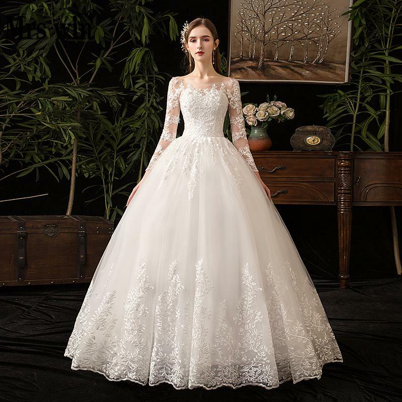 2023 кружевное свадебное платье с длинным рукавом es новое роскошное мусульманское бальное платье свадебное платье на заказ Vestido De Noiva