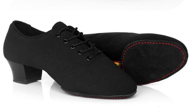 Zapatos de baile latino para hombre, calzado con suelas de dos puntos, suave, tela Oxford, tacón de 4,5 cm
