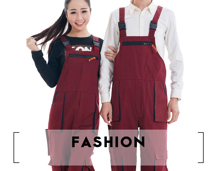 Bib Overall Pakaian Kerja Pria Wanita Ukuran Plus Baju Pelindung Jumpsuits Tali dengan Saku Seragam Tanpa Lengan Bib Celana 4X
