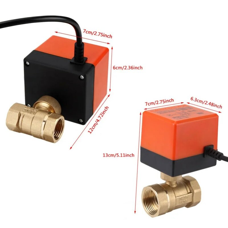 DN15/DN20/DN25 Electric Motorized Thread Ball Valve Brass AC 220V 2 Way 3-Wire 1.6Mpa with Actuator For water, gas, oil