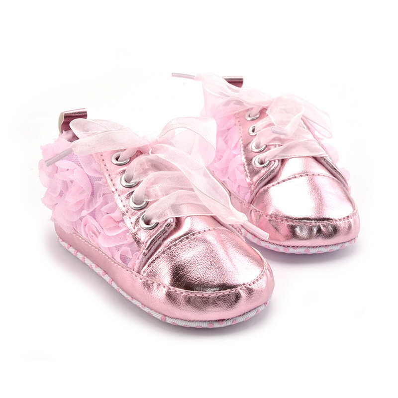 Обувь для первых шагов в розницу с мягкой нескользящей подошвой и цветами, повседневная обувь для дома, модная детская обувь для новорожденных, младенцев, малышей