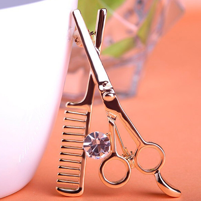 Zlxgirl Tool Jewelry Scissors Combs Brooch For Personality Women Broches Accessoris Hijab Pins For Esmalte De Unhas Relogio
