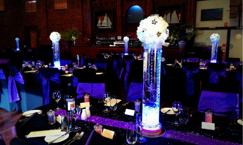 センターピースの結婚式の装飾ベース,3つの電池式,15cm,19個のラウンドLED電球,リモコン付きベースライト,80個ピース/ロット