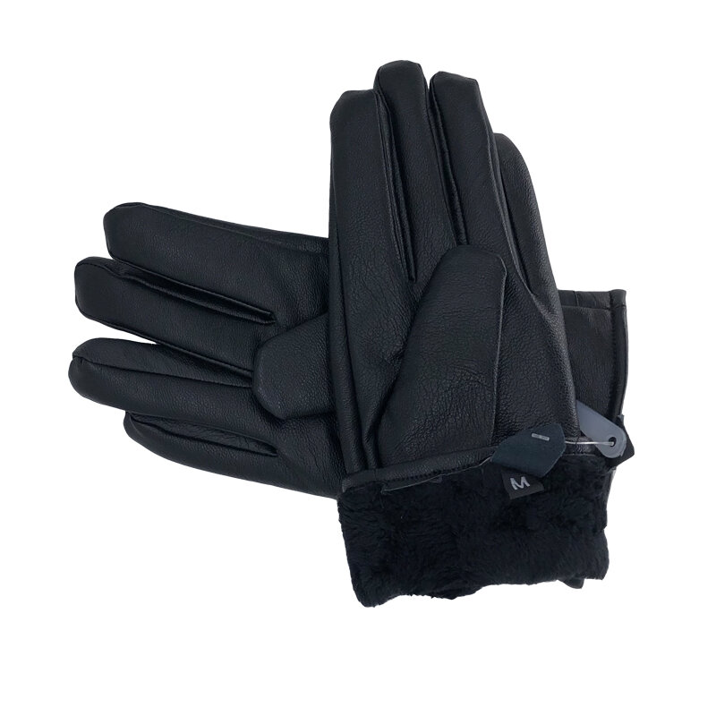 RJS bezpieczeństwo nowych kobiet PU skórzane rękawiczki czarne jesień zima ciepłe rękawiczki polarowe dla kobiet panie sterownik zużycie resiting rękawice 5040