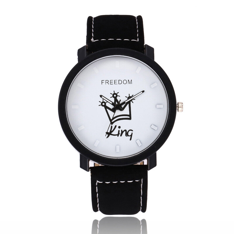 Nowy Relogio zegarek dla par King & Queen skórzany zegarek kwarcowy mężczyzna moda damska zegarek sportowy zegarki męskie zegarki damskie prezenty