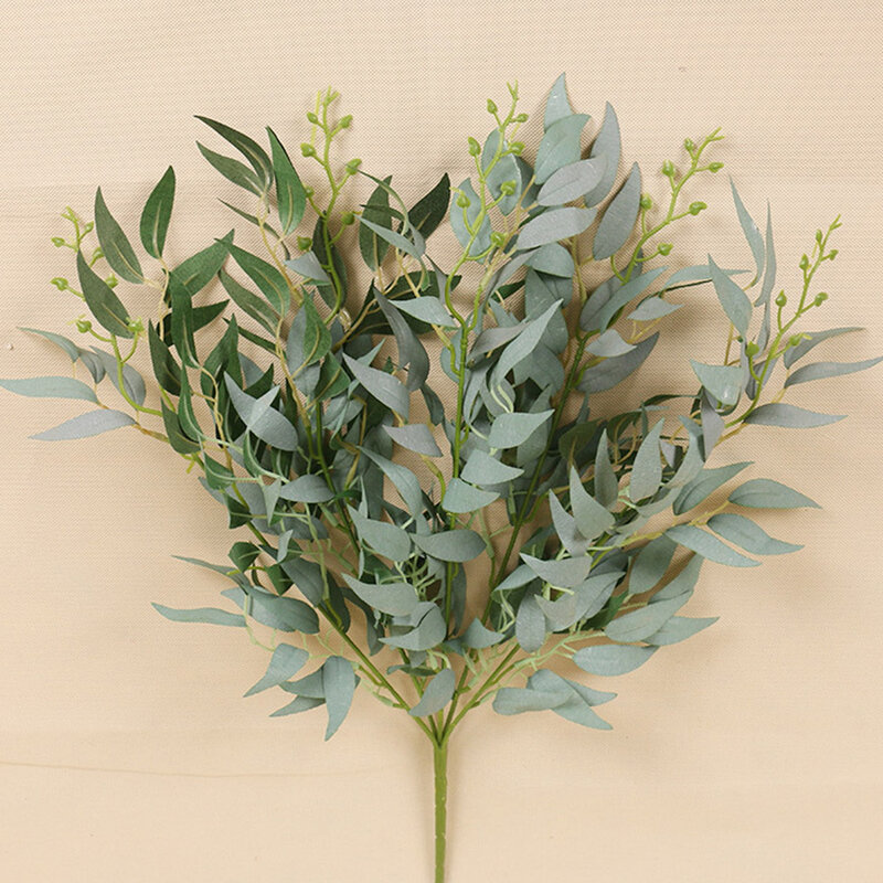 人工シルク柳の葉,結婚式の装飾,パーティーの背景,手工芸品の装飾,偽の葉,家の装飾のための緑の花輪