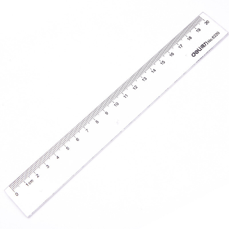 Deli 20cm righello dritto in plastica trasparente CM scala artista misura strumento di disegno cancelleria per studenti regalo forniture scolastiche per ufficio