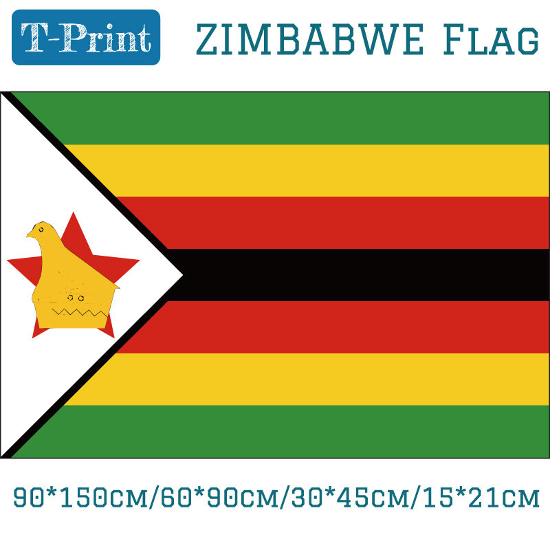 Zimbabwe flaga narodowa 90*150 cm 60*90 cm 40*60 cm flaga samochodowa 15*21 cm 3x5ft Banner latający