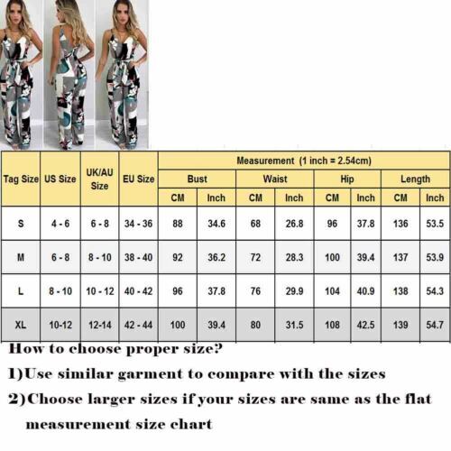 2019 Women Boho Floral Printed Spaghetti Strap V-neck Clubwear Playsuit Bodycon Party Trousers Jumpsuit New