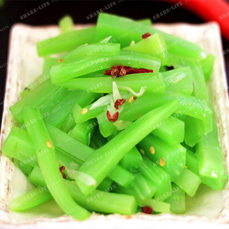 100 Pcs Asparagus Lettuce Seeds Very Delicious Organic Chinese Celtuce Seed Vegetable Seeds Home Garden Lactuca Sativa Plant