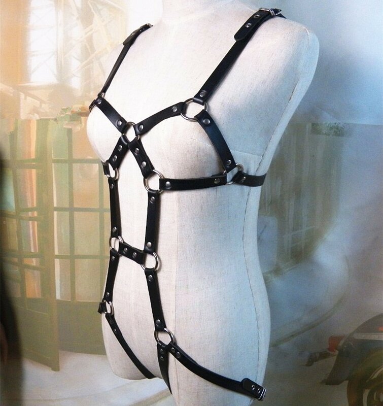 Harnais de Bondage BDSM en cuir, jouets pour femmes, tenue de jeu pour adulte, soutien-gorge et ceinture porte-jarretelles, ensemble d'accessoires sexuels