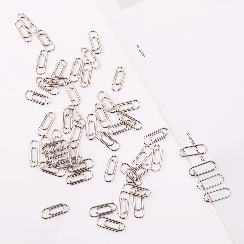 50 pièces 15mm petit Mini trombones en métal signets Photos lettre liant Clip fournitures scolaires papeterie accessoires de bureau bricolage